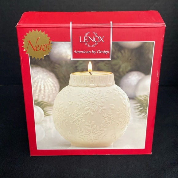 Lenox Ornamental Glow Snowflake Votive Tea Light Candle Holder Ivory Neutral - Picture 1 of 6